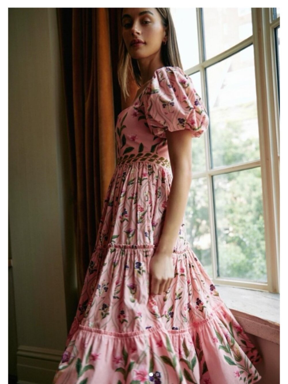 Agua by Agua Bendita *NEW* Alga Pacifico Pink Floral Midi Dress